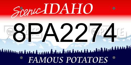 8PA2274 Idaho License Plate
