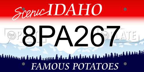 8PA267 Idaho License Plate