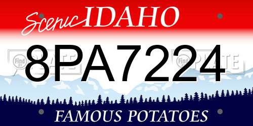 8PA7224 Idaho License Plate