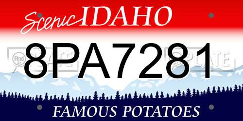 8PA7281 Idaho License Plate