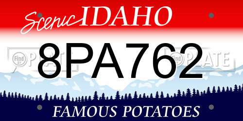 8PA762 Idaho License Plate