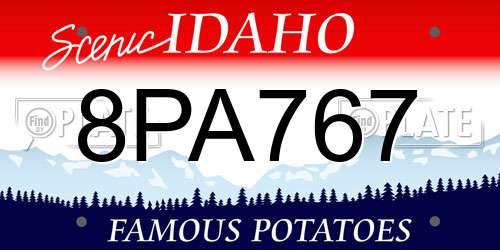 8PA767 Idaho License Plate