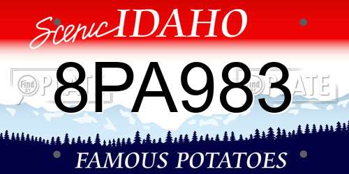 8PA983 Idaho License Plate