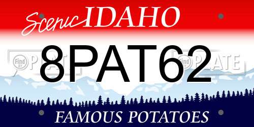 8PAT62 Idaho License Plate