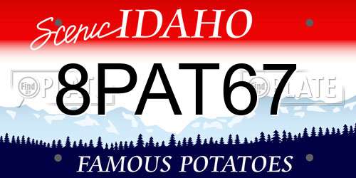 8PAT67 Idaho License Plate