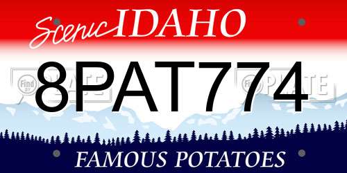 8PAT774 Idaho License Plate