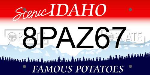 8PAZ67 Idaho License Plate