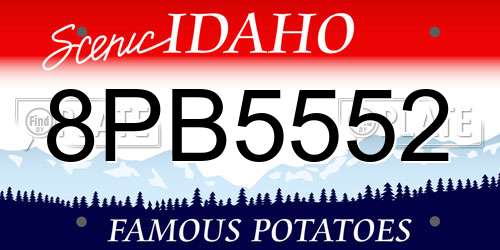 8PB5552 Idaho License Plate
