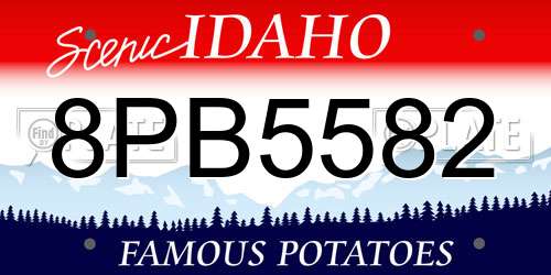 8PB5582 Idaho License Plate