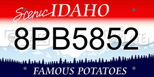 8PB5852 Idaho License Plate