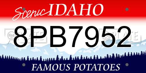 8PB7952 Idaho License Plate