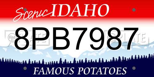8PB7987 Idaho License Plate