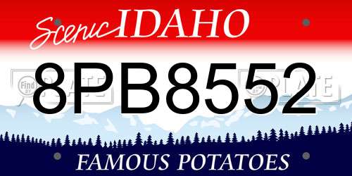 8PB8552 Idaho License Plate