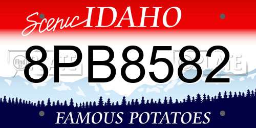8PB8582 Idaho License Plate