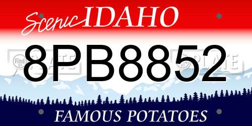 8PB8852 Idaho License Plate
