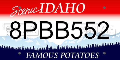 8PBB552 Idaho License Plate