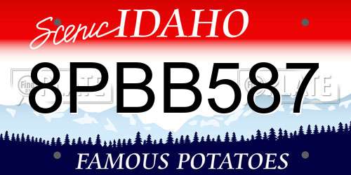 8PBB587 Idaho License Plate