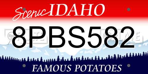 8PBS582 Idaho License Plate