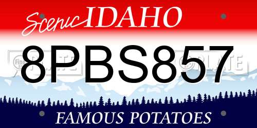 8PBS857 Idaho License Plate