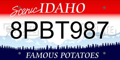 8PBT987 Idaho License Plate