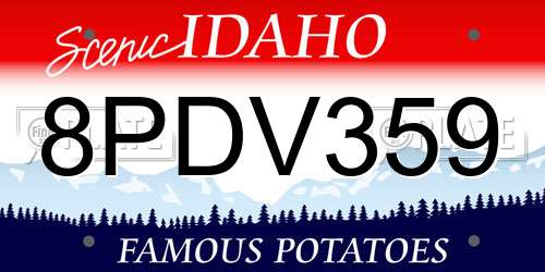 8PDV359 Idaho License Plate