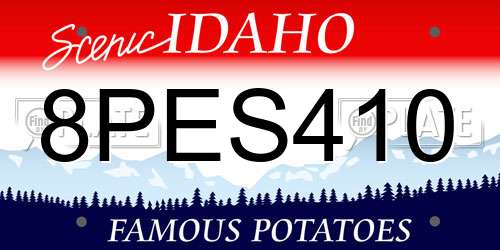 8PES410 Idaho License Plate