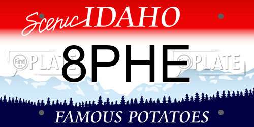 8PHE Idaho License Plate