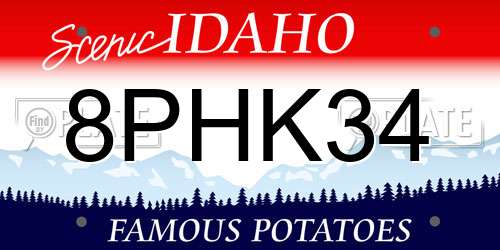 8PHK34 Idaho License Plate