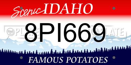 8PI669 Idaho License Plate