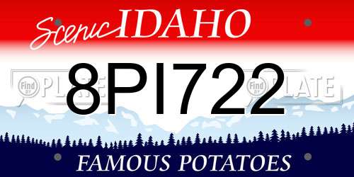 8PI722 Idaho License Plate