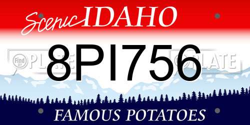 8PI756 Idaho License Plate