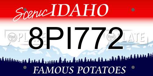8PI772 Idaho License Plate