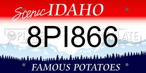 8PI866 Idaho License Plate