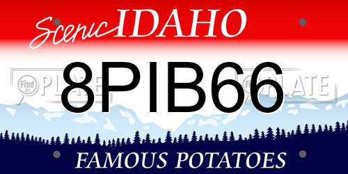 8PIB66 Idaho License Plate