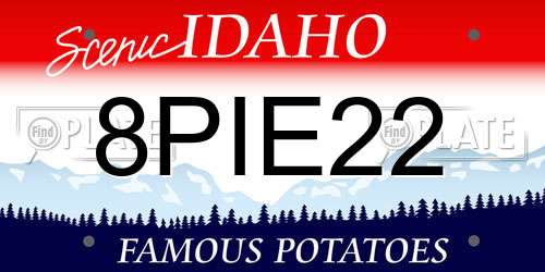 8PIE22 Idaho License Plate