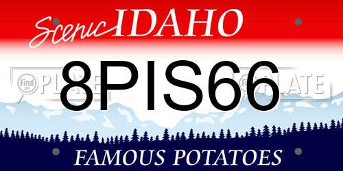 8PIS66 Idaho License Plate