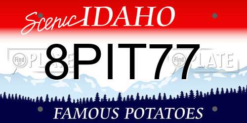 8PIT77 Idaho License Plate