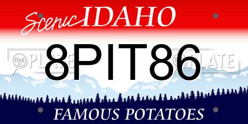 8PIT86 Idaho License Plate
