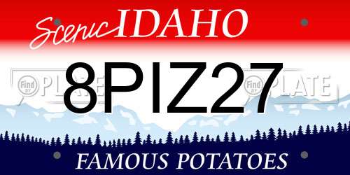 8PIZ27 Idaho License Plate