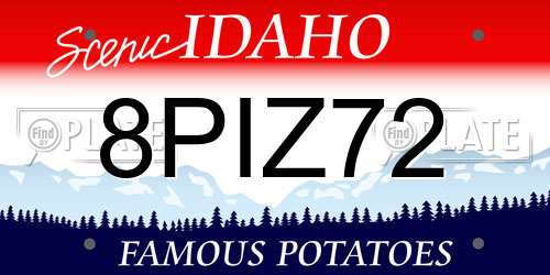 8PIZ72 Idaho License Plate