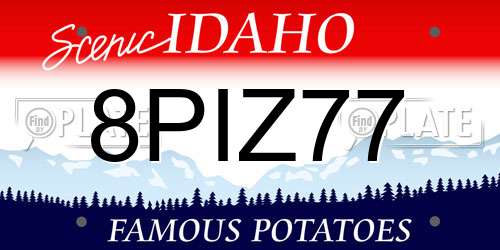8PIZ77 Idaho License Plate