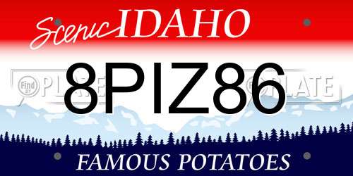 8PIZ86 Idaho License Plate