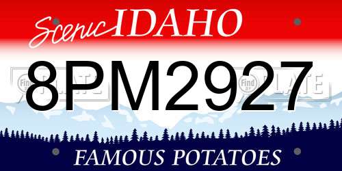 8PM2927 Idaho License Plate