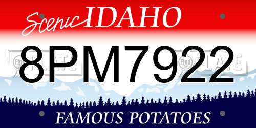 8PM7922 Idaho License Plate