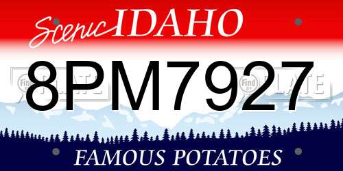 8PM7927 Idaho License Plate