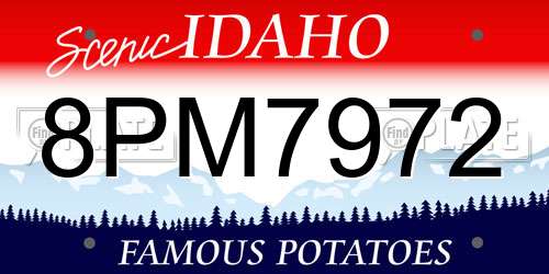 8PM7972 Idaho License Plate