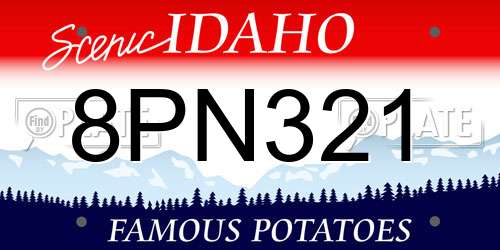 8PN321 Idaho License Plate