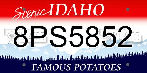 8PS5852 Idaho License Plate