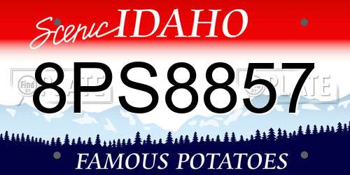 8PS8857 Idaho License Plate