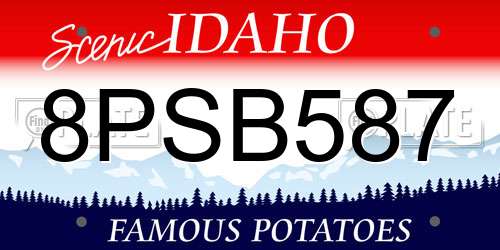 8PSB587 Idaho License Plate